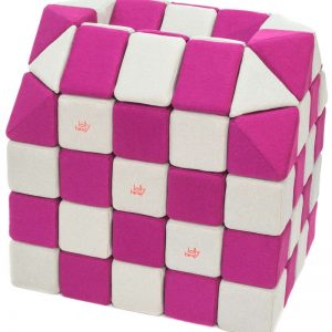 Magnetische blokken JollyHeap® - Wit/roze