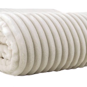 Gestreepte overtrek minky - Ecru 150 x 200 cm